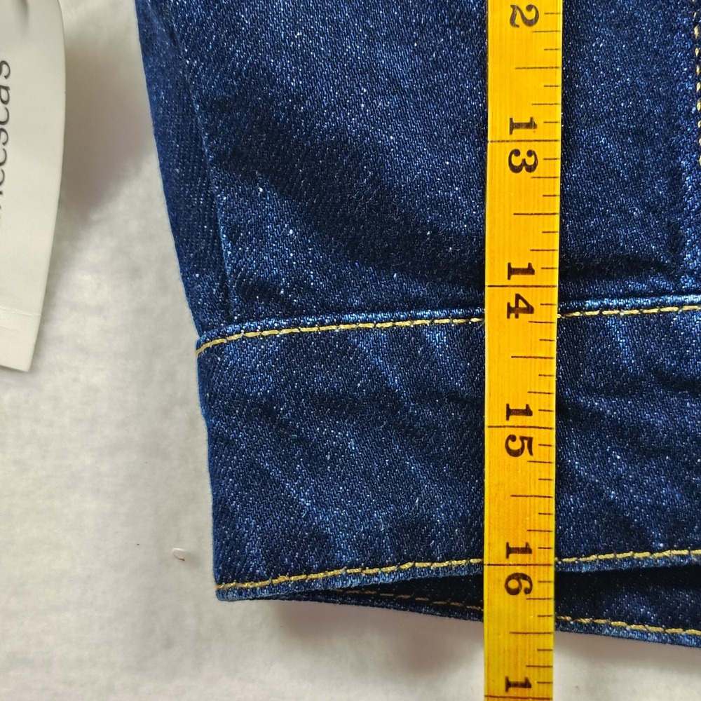 Francesca Harper Heritage Denim Crop Top Blue Jean Square Neck Zip Front L y2k - Picture 5 of 10